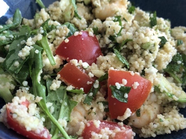 Couscous met avocado en feta