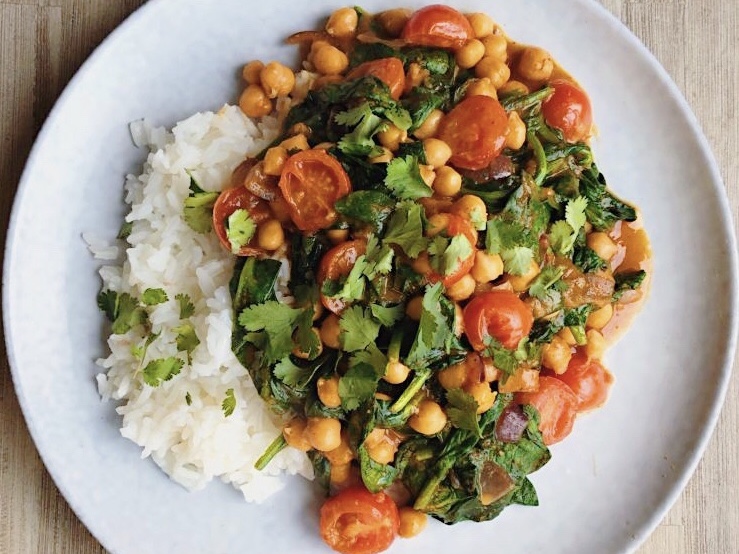 Kikkererwten Spinazie Curry