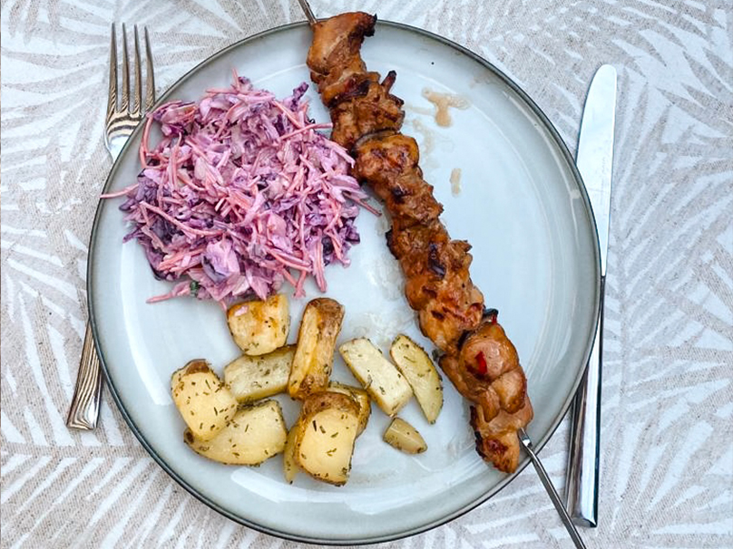 Kipspiezen met koolsla