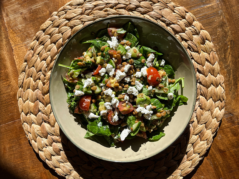 Snelle linzensalade